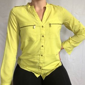 Yellow/lime colored button-up from CALVIN KLEIN.